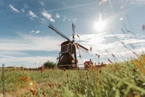 Dutch Mill between the field in the Netherlands