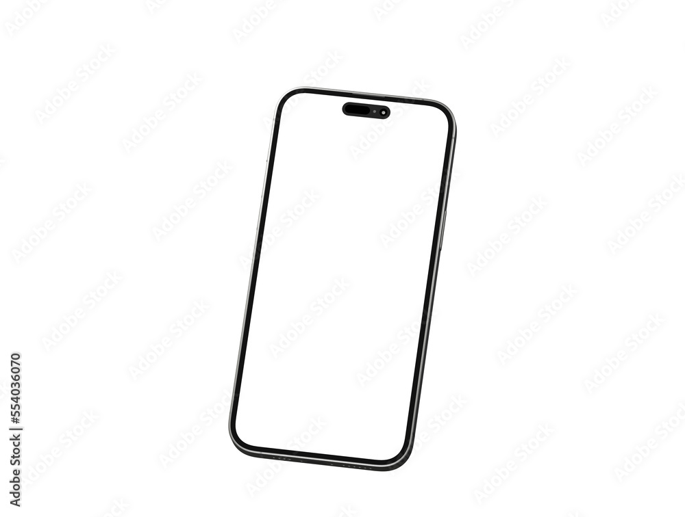 Modern glass smartphone hanging over the table Modern glass smartphone hanging over the table