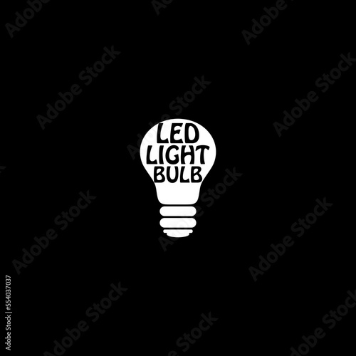 LED light lamp bulb icon isolated on dark background