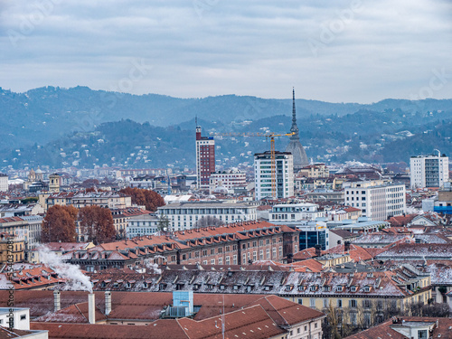 Slika na platnu Skyline of Turin, Italy, in winter