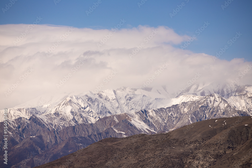 Caucasus mountains covered with snow. Caucasus mountains covered with snow.