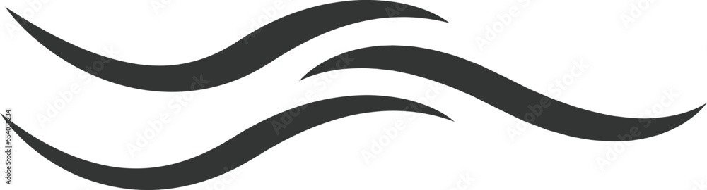Fototapeta premium Water wave icon isolated on white background. Modern flat water wave icon for web site, ocean design template and logo. Creative abstract concept, vector illustration