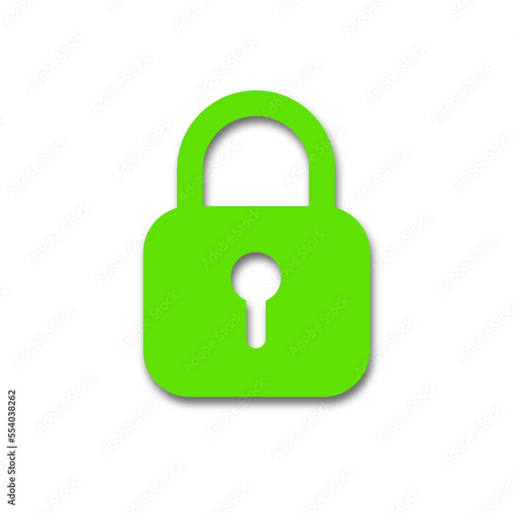 Green padlock icon isolated on white background. Symbol sign lock. Vector illustration. Green padlock icon isolated on white background. Symbol sign lock. Vector illustration.