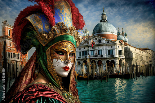 Carnevale de Venezia Venizianischer Karneval Venedig Generative AI Digital ART Illustration © Korea Saii