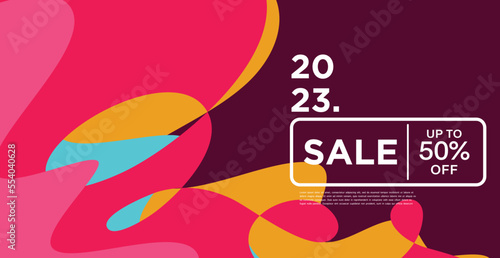 Colorful abstract geometric and fluid banner template for marketing promotion materials. Giveaway, cash back, gift card and member card bonus design template.