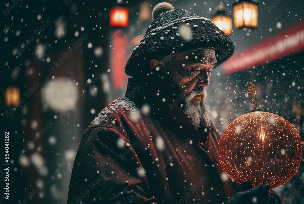 Naklejka premium Realistic Illustration of Chinese New Year or Celebration Festival created with Generative AI technology
