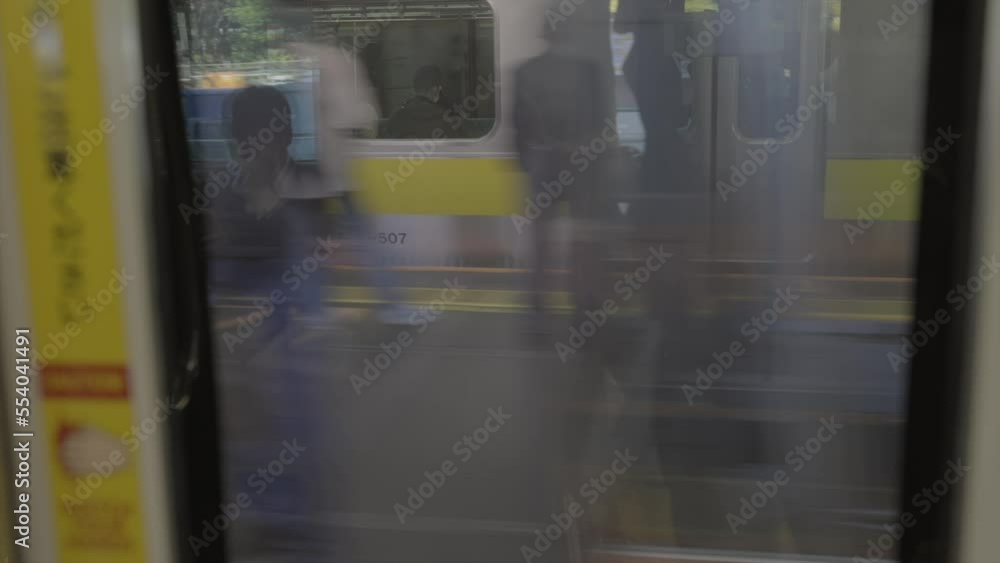 This video shows a passenger POV of another train passing by the train window. This video shows a passenger POV of another train passing by the train window.