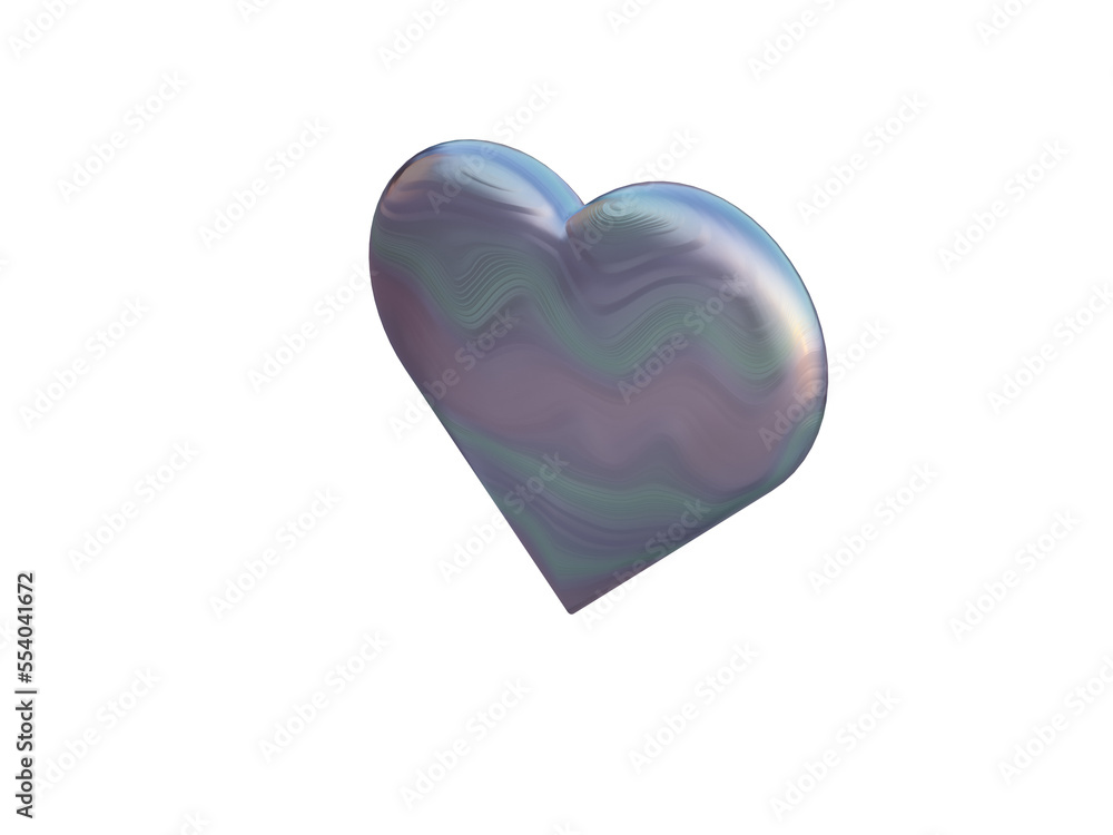 Lovely metal heart. 3d render.