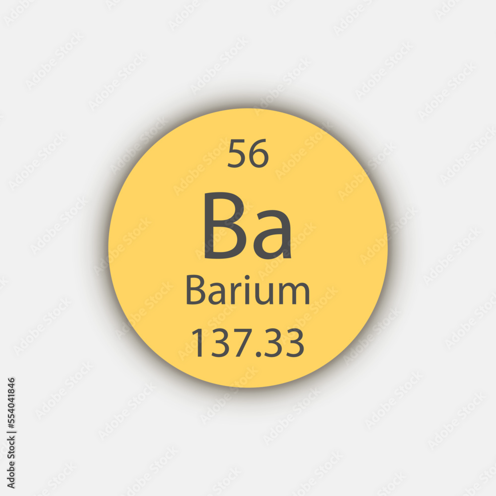 Barium symbol. Chemical element of the periodic table. Vector illustration. Barium symbol. Chemical element of the periodic table. Vector illustration.