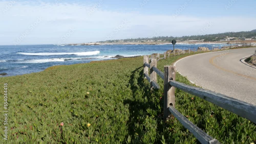17mile drive scenic road, Monterey, California USA. Trip along ocean