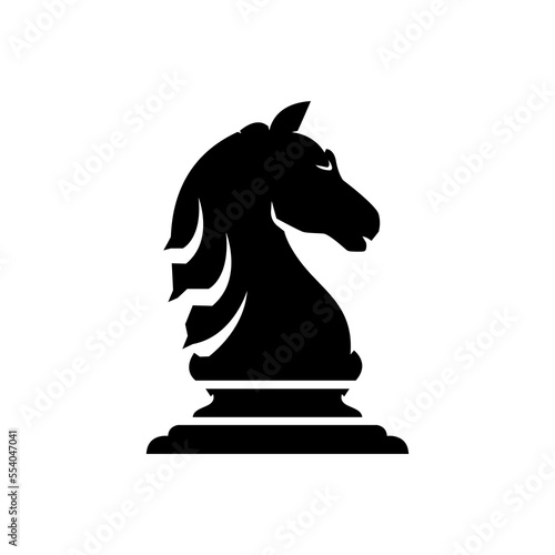 knight chess piece symbol, vector template, logo minimalist horse.