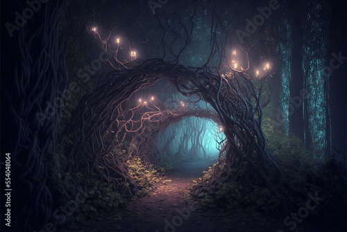 Path through the Magical Forest. Generative AI. 