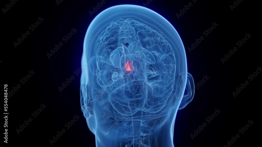 3D medical animation of a man's hypothalamus 3D medical animation of a man's hypothalamus