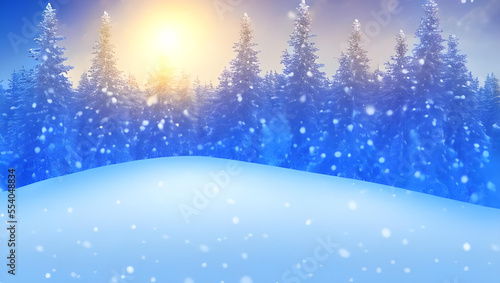 冬の風景　雪景色　背景
