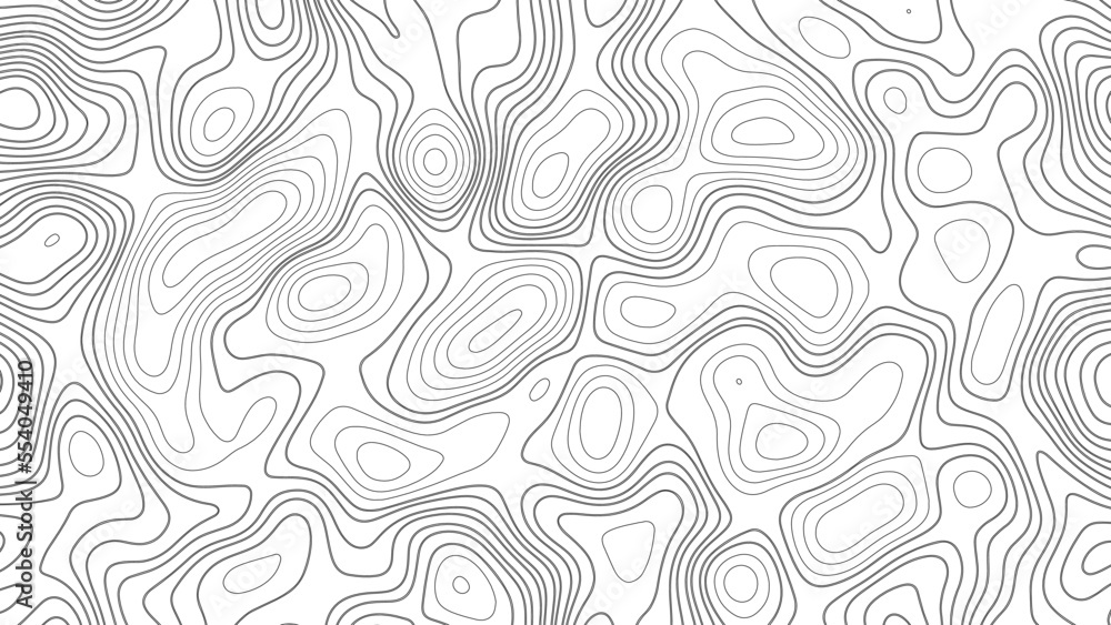 Abstract white topography vector background. Line topography map design. The concept of conditional geographical pattern and topography.	