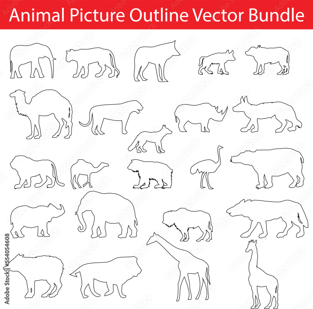 Animal Picture Outline Vector Bundle Animal Picture Outline Vector Bundle