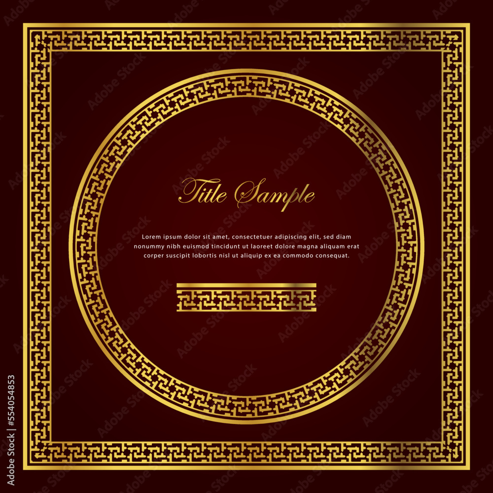 Luxury golden square and round frame set Luxury golden square and round frame set