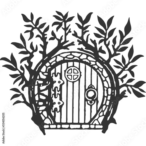 Dwarf Doors Vintage Illustration Vector