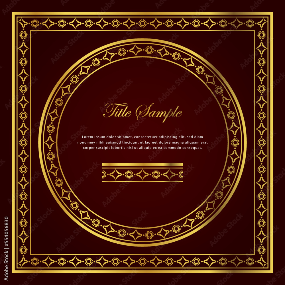 Luxury golden square and round frame set Luxury golden square and round frame set