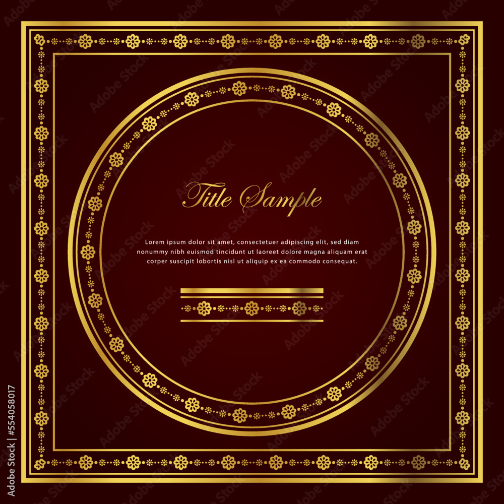 Luxury golden square and round frame set Luxury golden square and round frame set