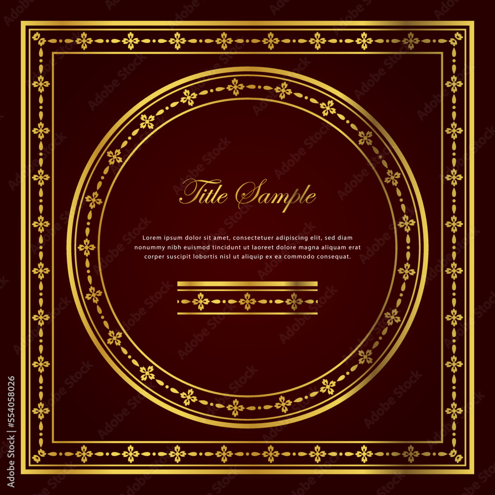 Luxury golden square and round frame set Luxury golden square and round frame set