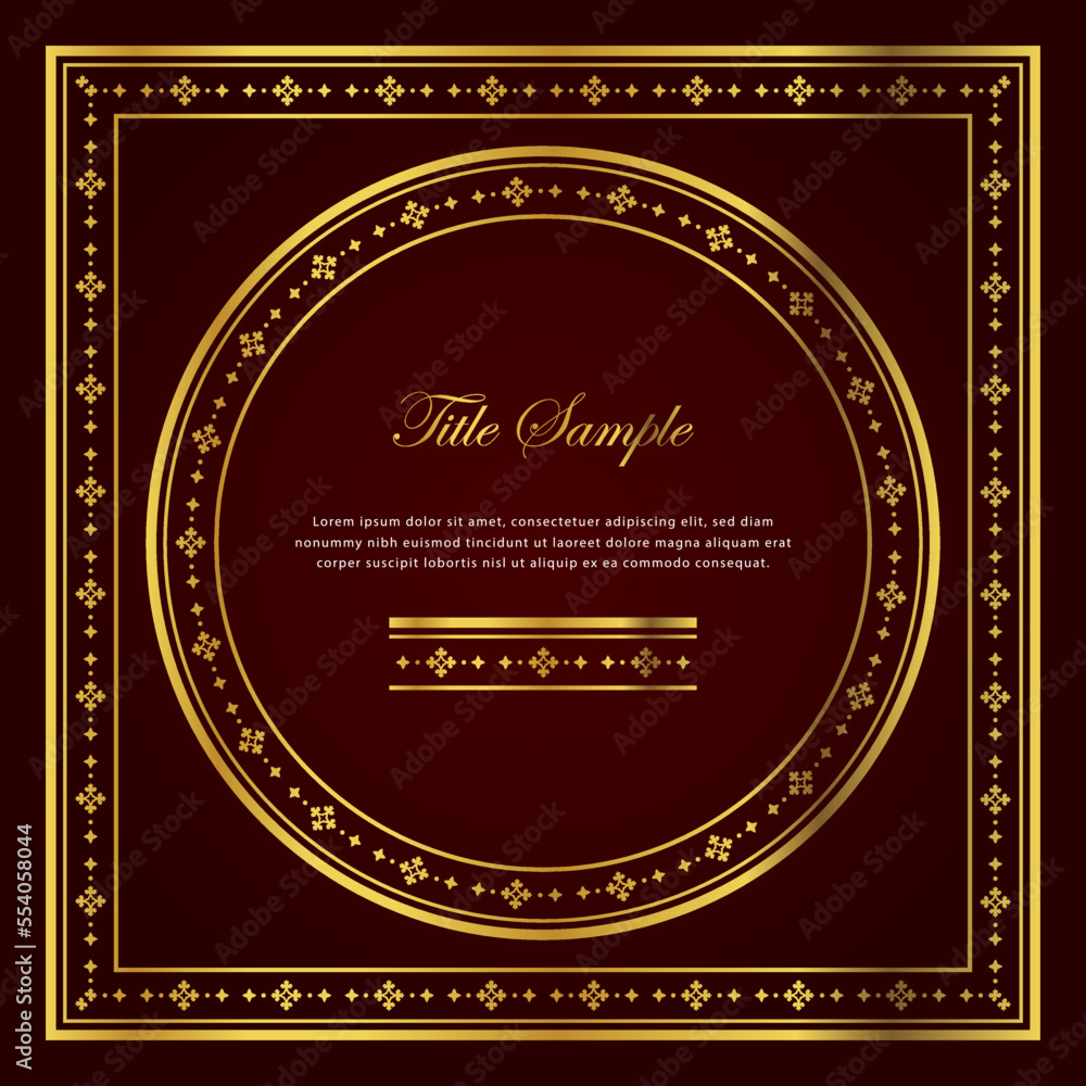 Luxury golden square and round frame set Luxury golden square and round frame set