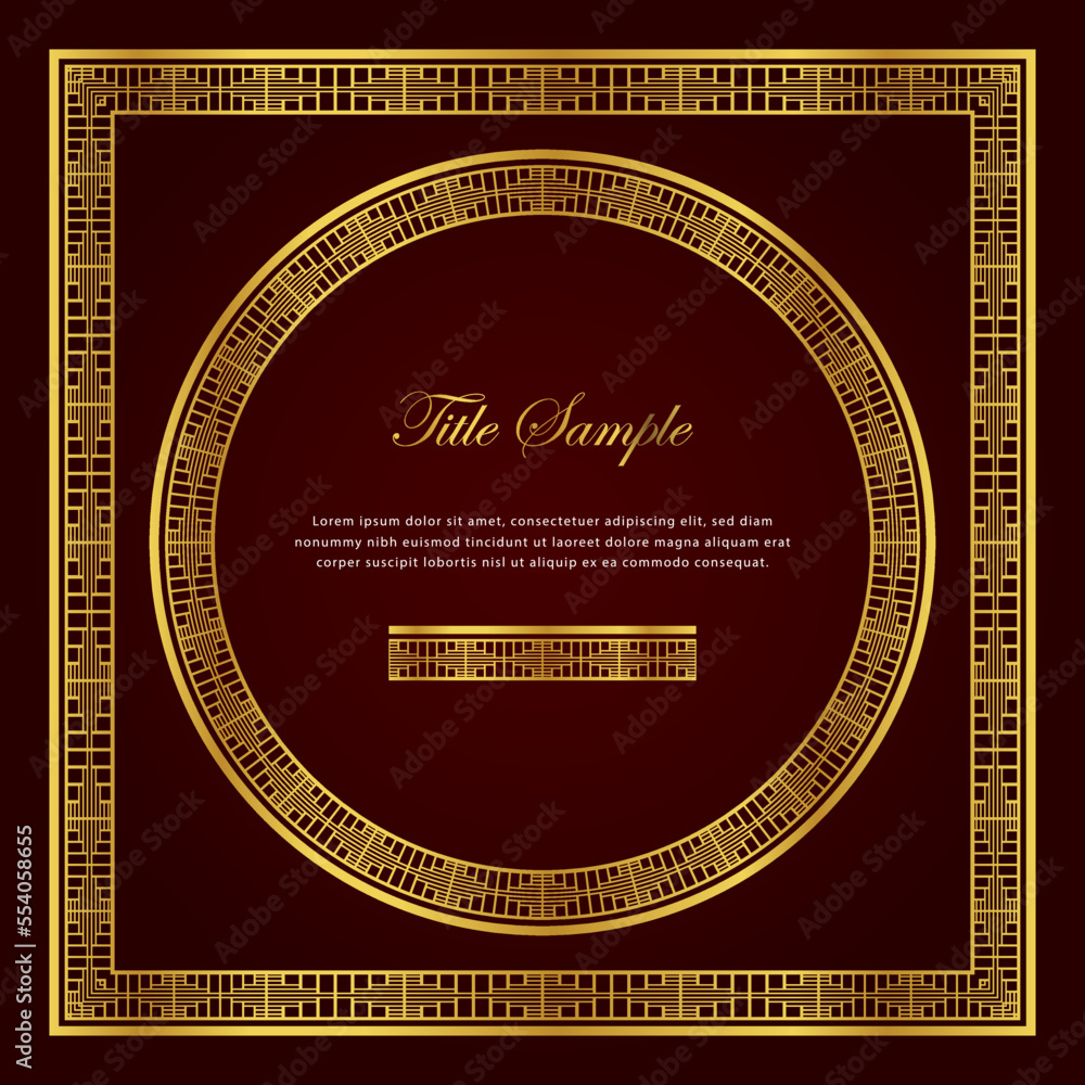 Luxury golden square and round frame set Luxury golden square and round frame set