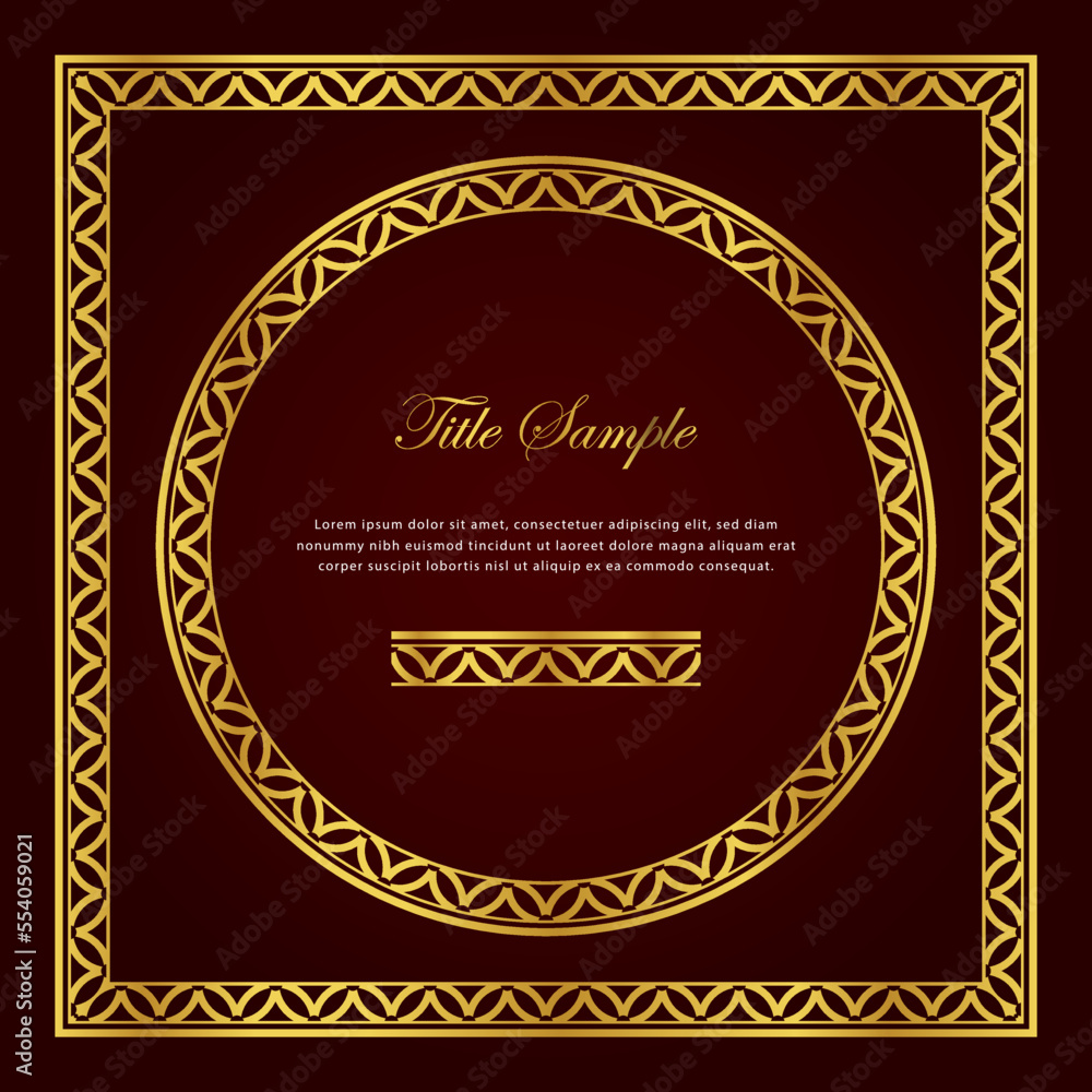 Luxury golden square and round frame set Luxury golden square and round frame set