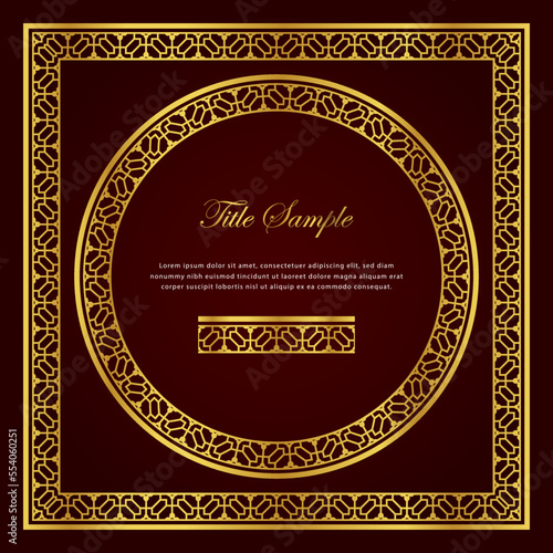 Luxury golden square and round frame set