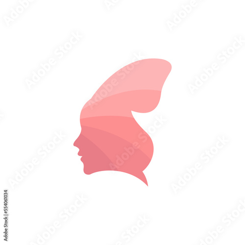Sticker butterfly woman face logo