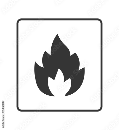 Monochromatic flammable icon. 