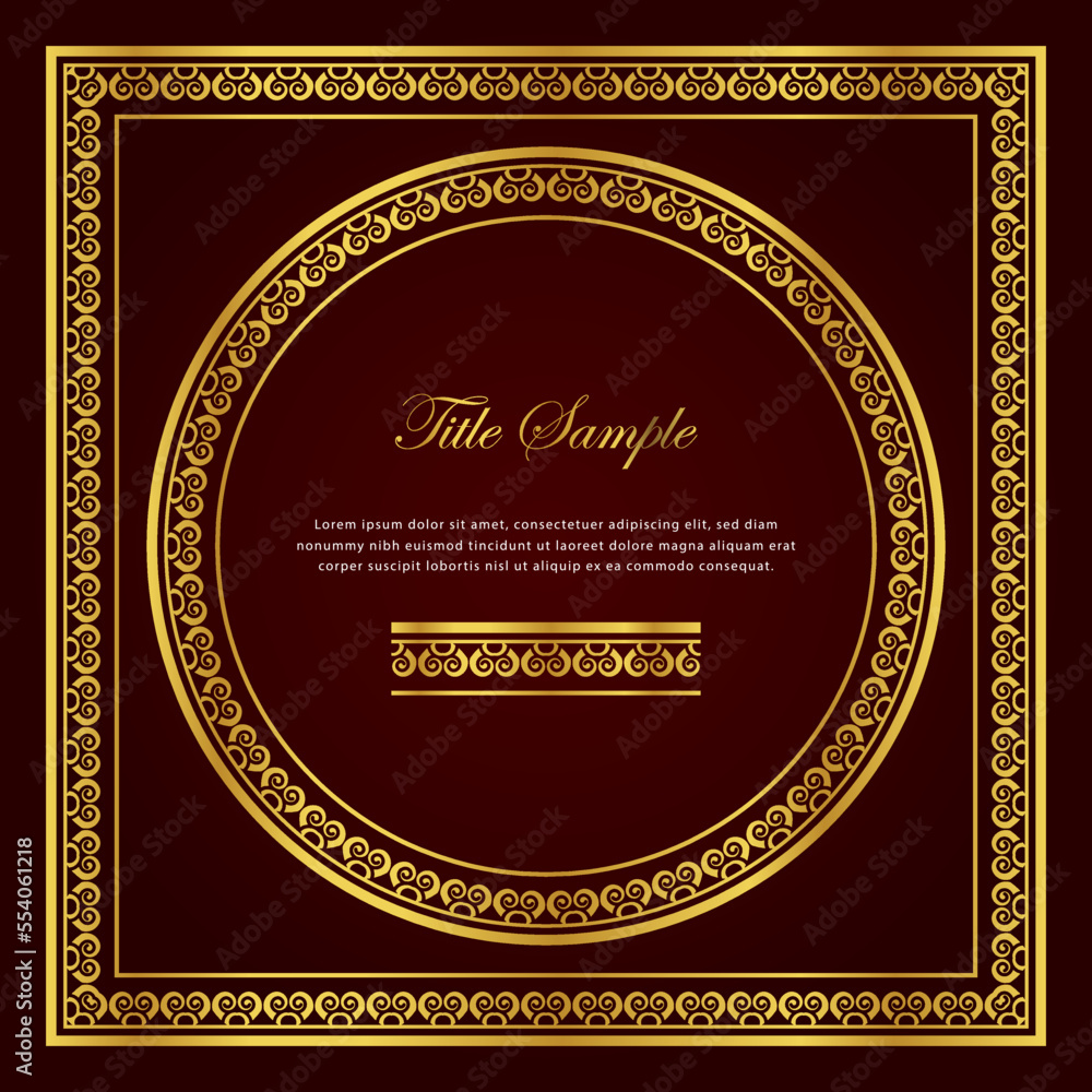 Luxury golden square and round frame set Luxury golden square and round frame set