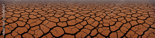 Fotografie, Obraz Deep cracks on surface of the earth from drought, landscape that has been damaged by a lack of water