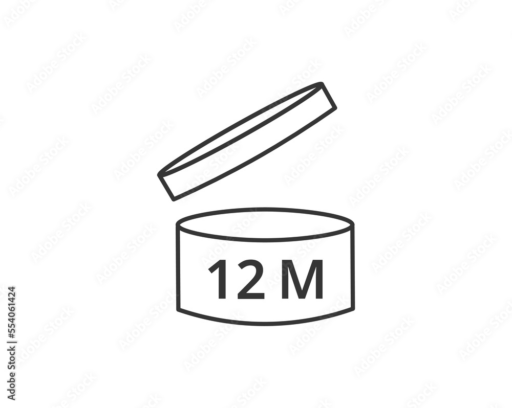 Period After Opening icon, twelve months.
Period After Opening icon, twelve months.