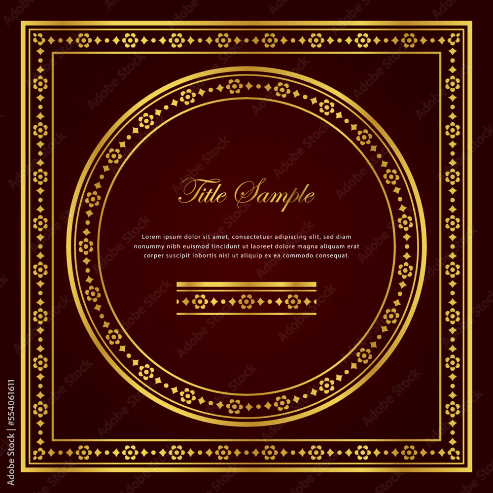 Luxury golden square and round frame set Luxury golden square and round frame set