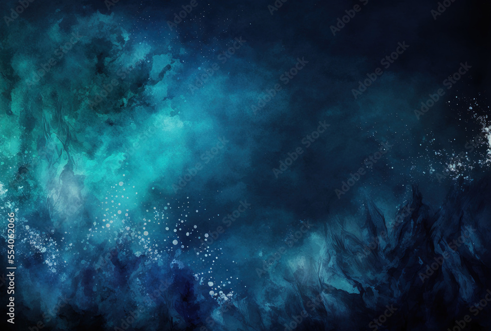 Obraz premium Background in a shimmering dark blue watercolor. Generative AI