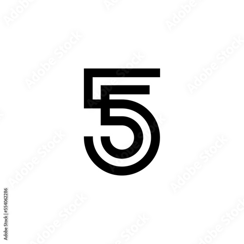 5 F logo design vector sign