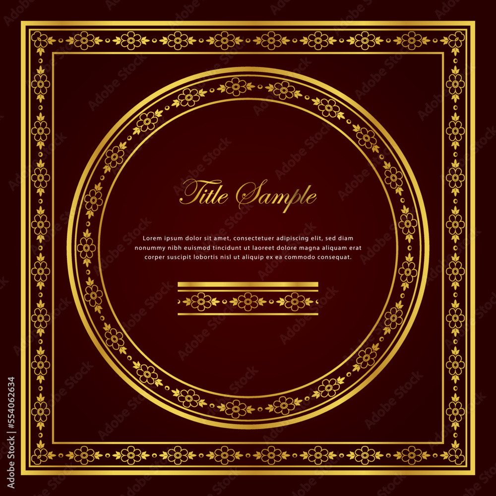 Luxury golden square and round frame set Luxury golden square and round frame set