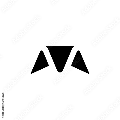 M V logo design vector sign