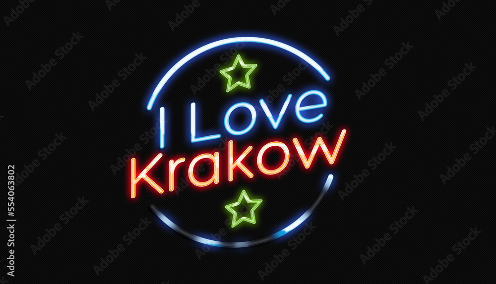 I Love Krakow neon sign