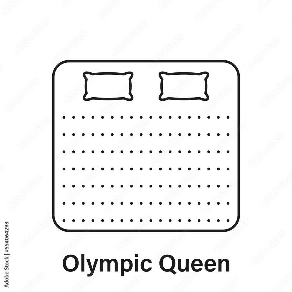 Mattress Olympic Queen Size Line Icon Bed Size Dimension Linear mattress-olympic-queen-size-line-icon-bed-size-dimension-linear