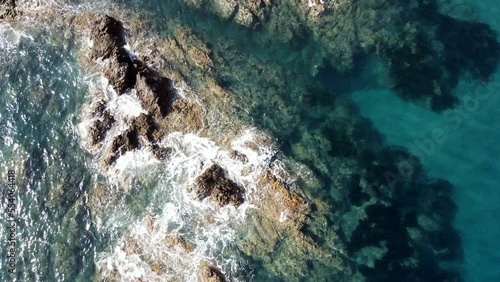 Drone shot of Mediterranean Sea coast in Cabo de Gata Cape in Almeria
