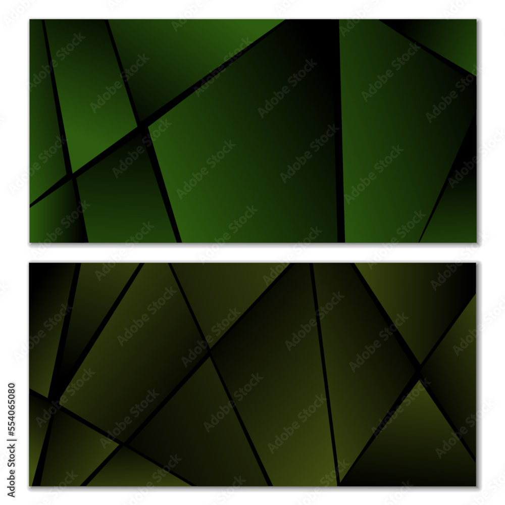 Naklejka premium Abstract polygonal pattern. Set of two dark gradient polygonal backgrounds. Background design, cover, postcard, banner, wallpaper