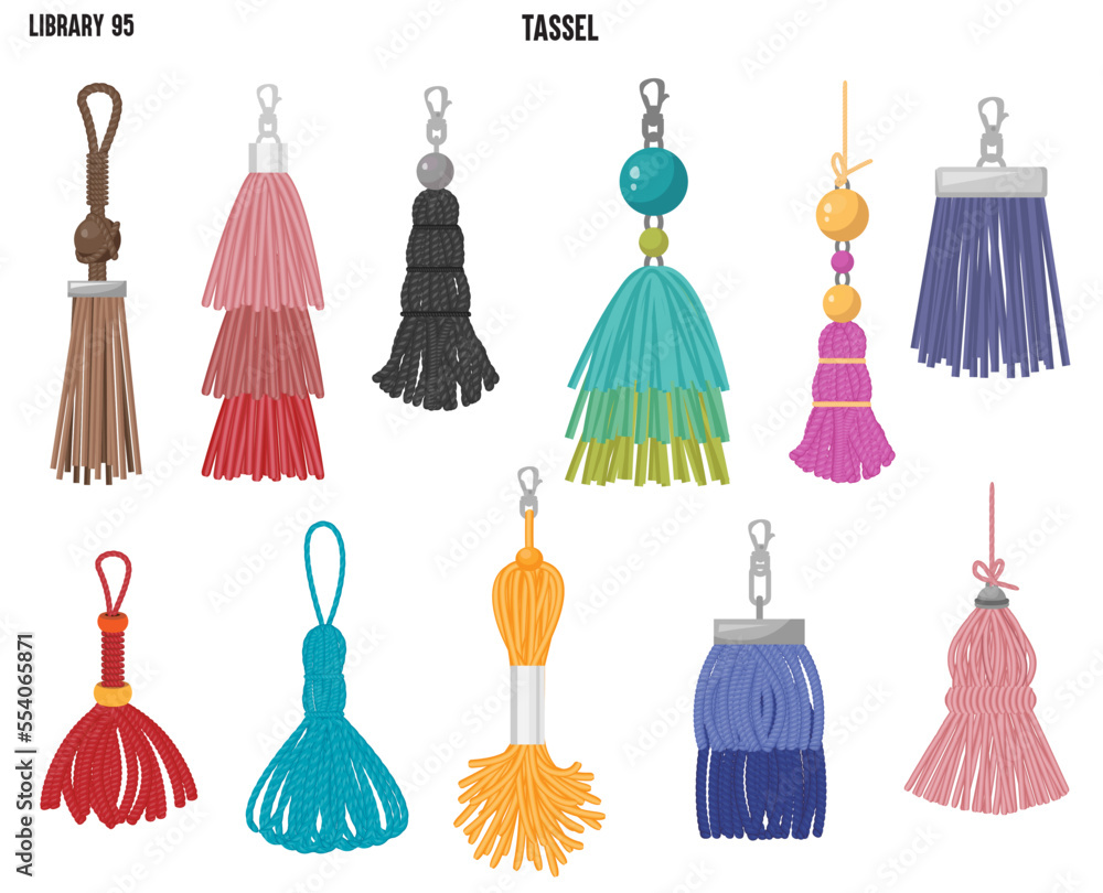Fototapeta premium DECORATIVE TASSEL IN EDITABLE VECTOR