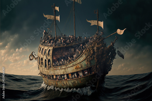 ship in the sea
