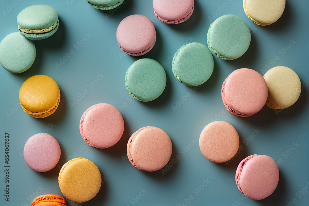 falling stack of macarons , soft and natural color