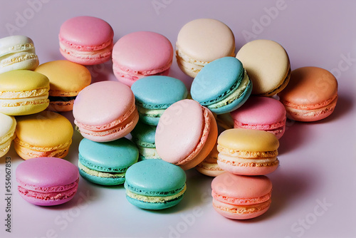 falling stack of macarons , soft and natural color