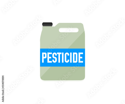 Pesticide canister, protection concept with  pesticide canister jug in perfectly logo design. Professional equipment. Protection of crops from pests and diseases vector design and illustration.

