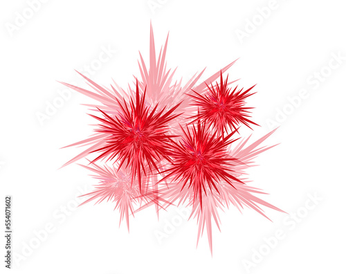 Abstract red stars on a transparent background.