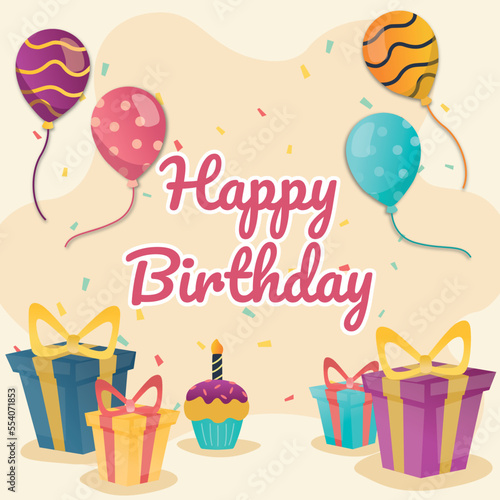 Happy Birthday vector illustration card